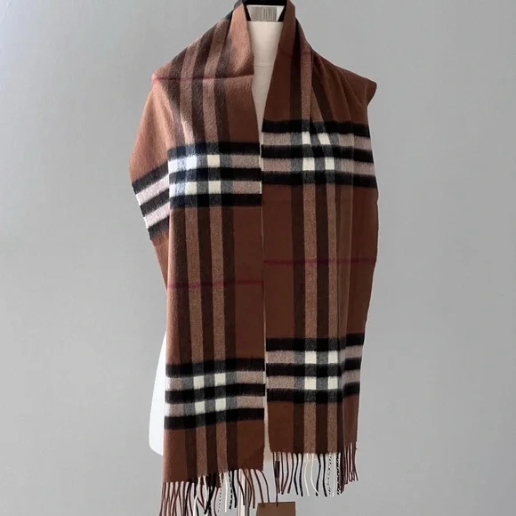 Burberry Brown and Black Checkered Scarf - Picture 6 of 8